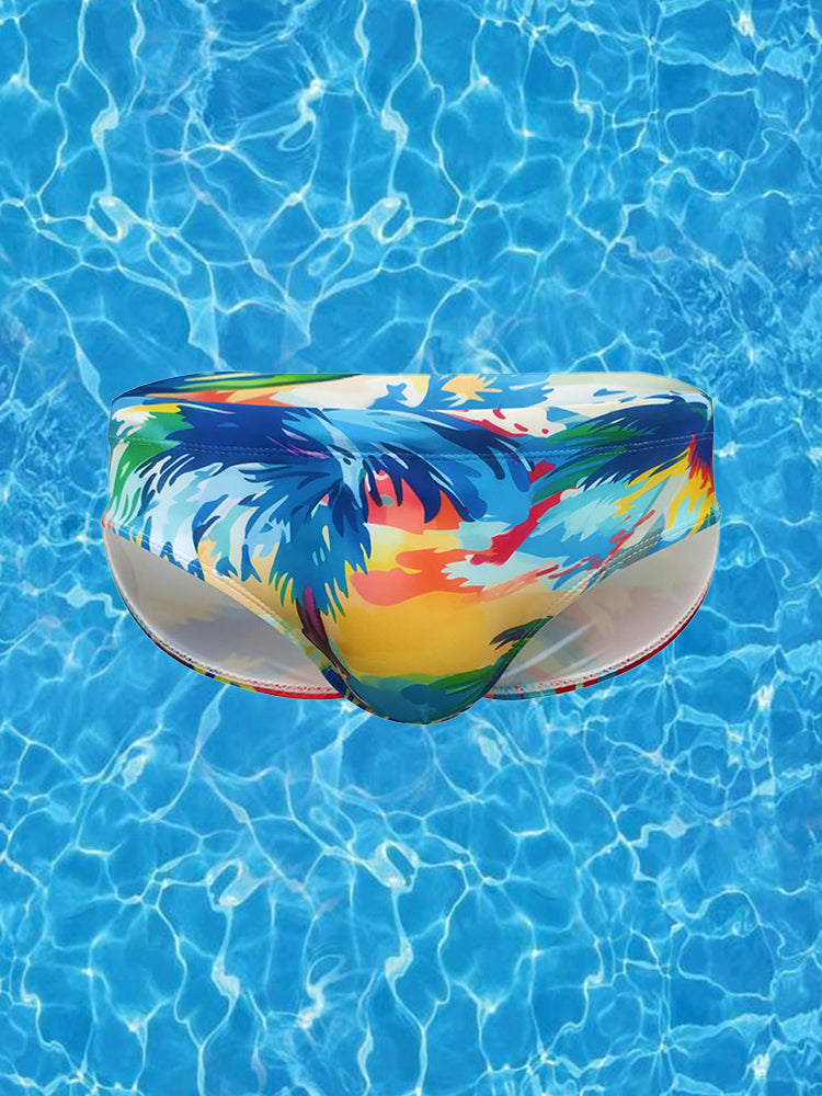 Men's 3D Pouch Ink Art Beach Swim Briefs | dmunderwear detail image 1