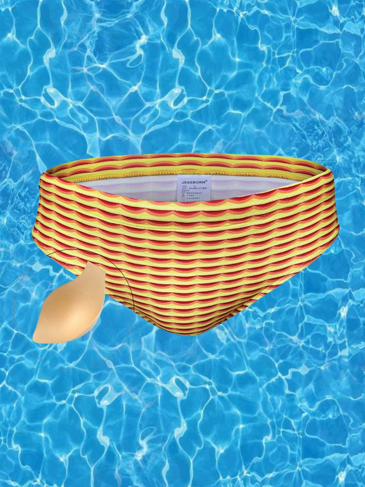 Men's Bold Prints Antibacterial Low-Rise Swim Briefs | dmunderwear detail image 1
