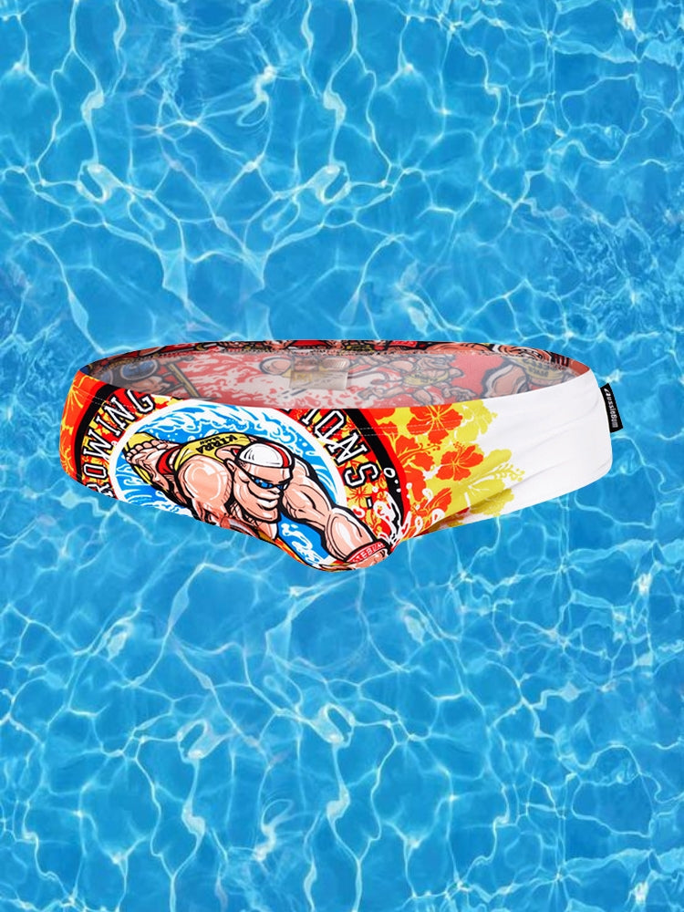 Men's Bold Prints Full Coverage Eco-Friendly Swim Trunks | dmunderwear detail image 1