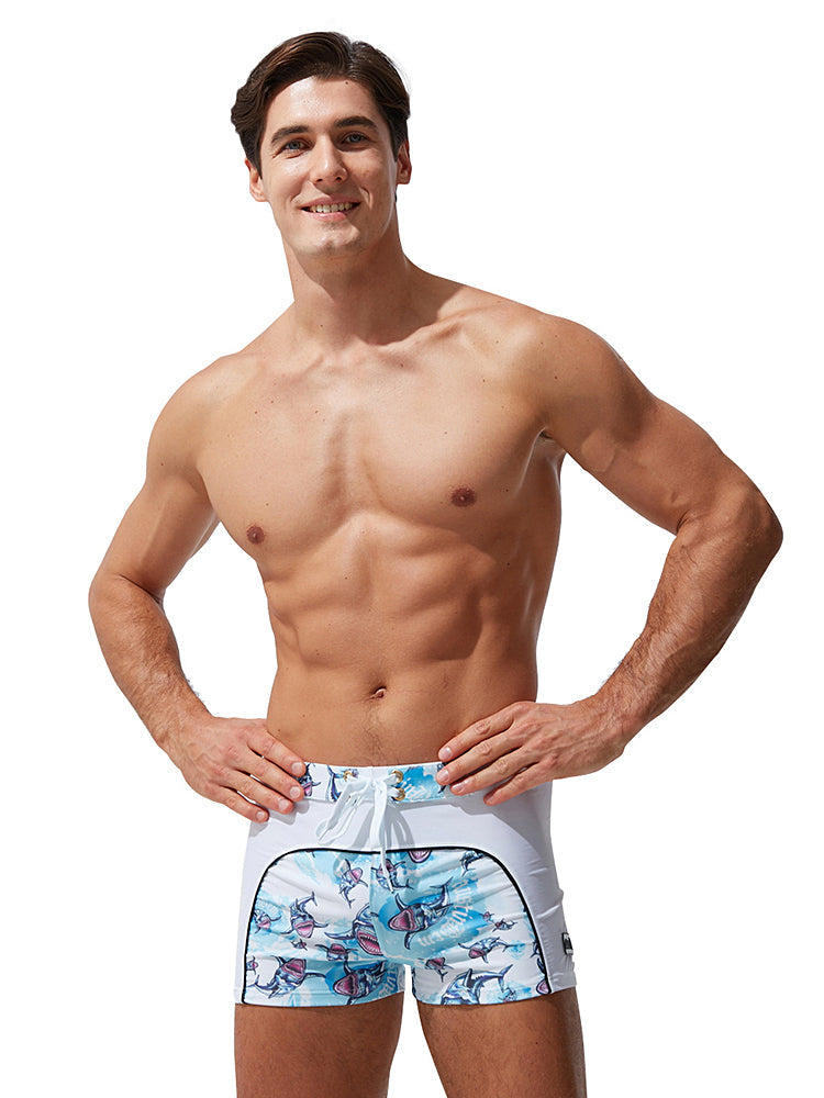 Men's Comfy Waistband Stay-Put Fit Bold Prints Swim Shorts & Trunks | dmunderwear detail image 1