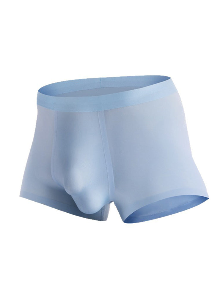 Men's Dual-Convex Gusset Comfy Waistband Ice Silk Trunks | dmunderwear detail image 1