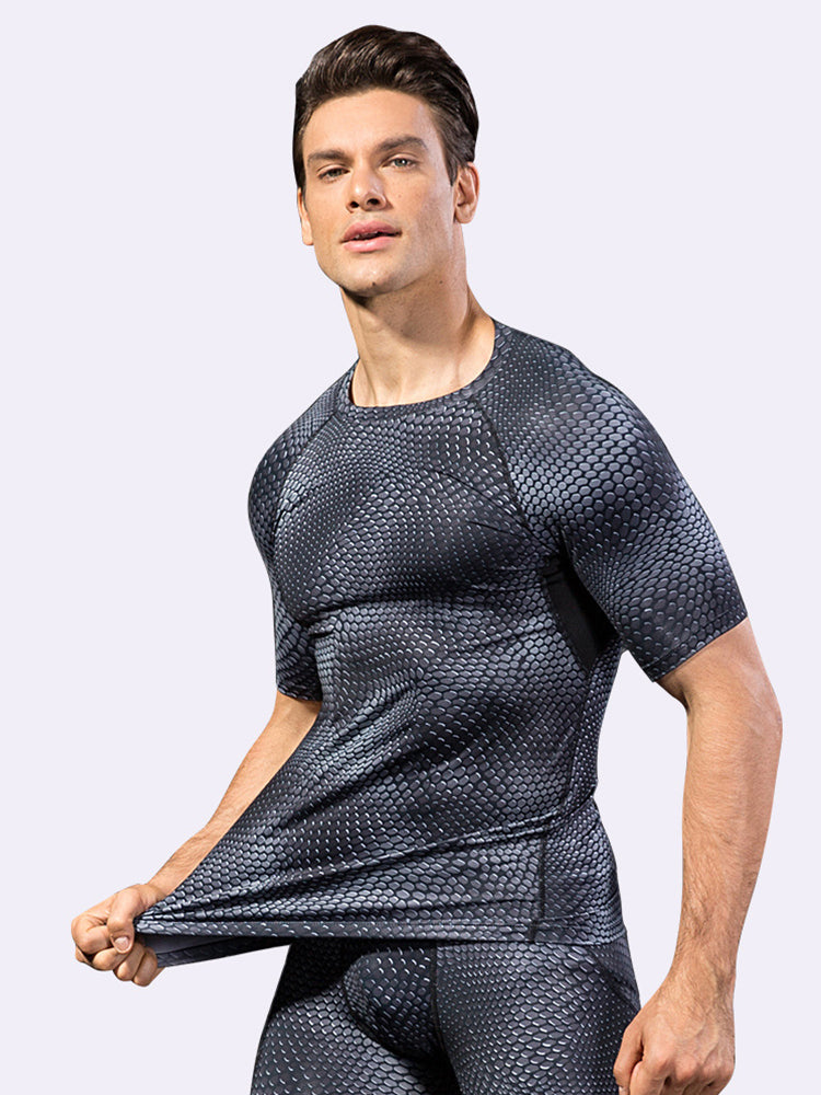 Men's Fitness Running Moisture-Wicking & Quick-Dry Fabric Activewear Tops & Tights | dmunderwear detail image 1