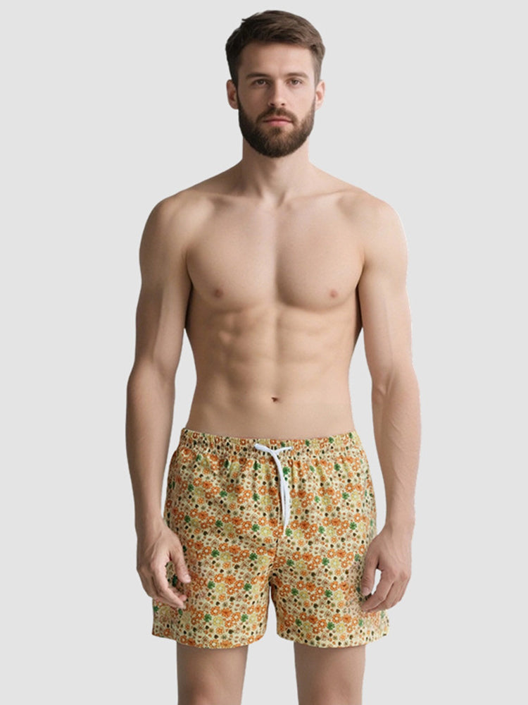 Men's Floral Print Quick-Dry Hybrid Chafe-Free Design Adaptive Stretch Board Shorts | dmunderwear variant image
