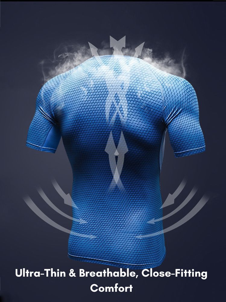 Men's High-Stretch Lightweight & Airy Odor-Control Quick-Dry Activewear Tops & Tights | dmunderwear detail image 10