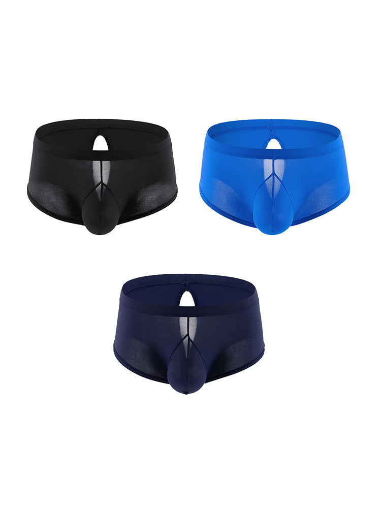 3 Pack Men's High Stretch Sexy Quick-Dry Stay-Put Fit Sporty Cut Solid Color Trunks | dmunderwear variant image