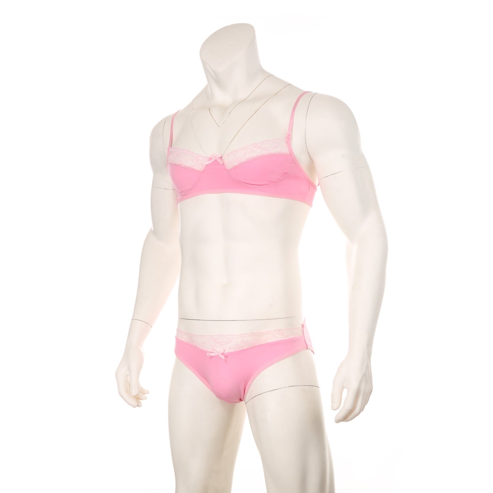 Mens Lace Lingerie Panties & Bra Set | dmunderwear detail image 1
