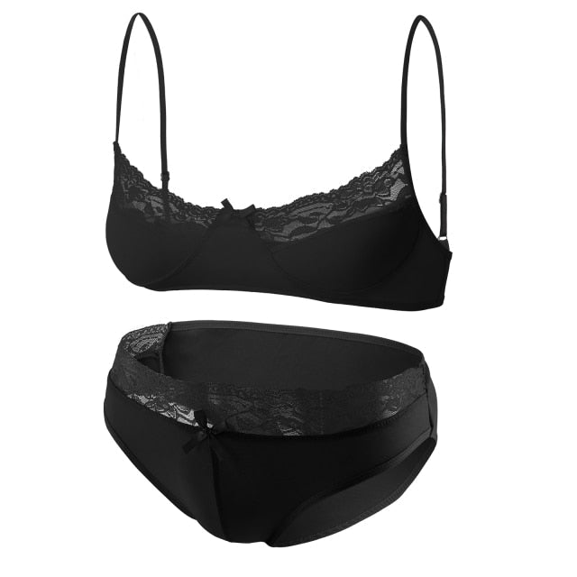 Mens Lace Lingerie Panties & Bra Set | dmunderwear variant image