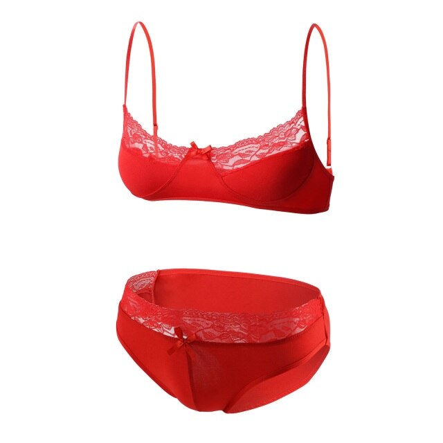 Mens Lace Lingerie Panties & Bra Set | dmunderwear detail image 7