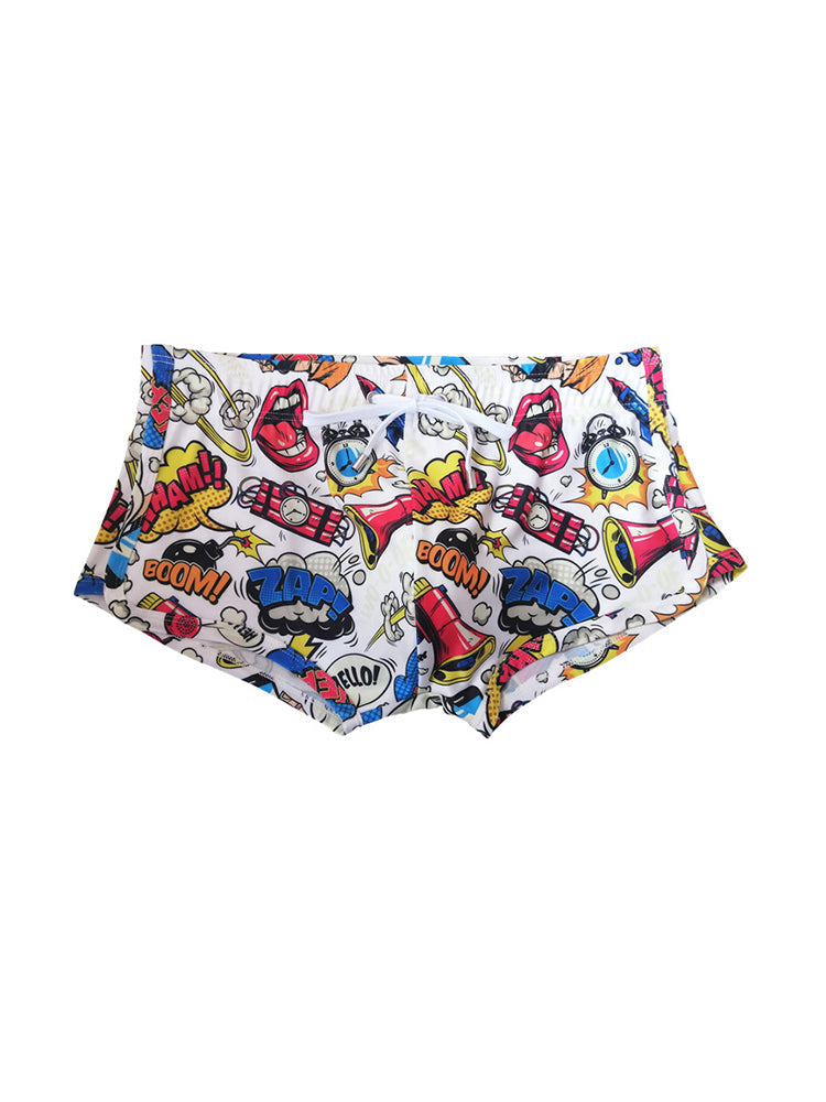 Men's Low-Rise Printed Quick-Dry Sport & Vacation Seamless Comfort Swim Shorts | dmunderwear variant image