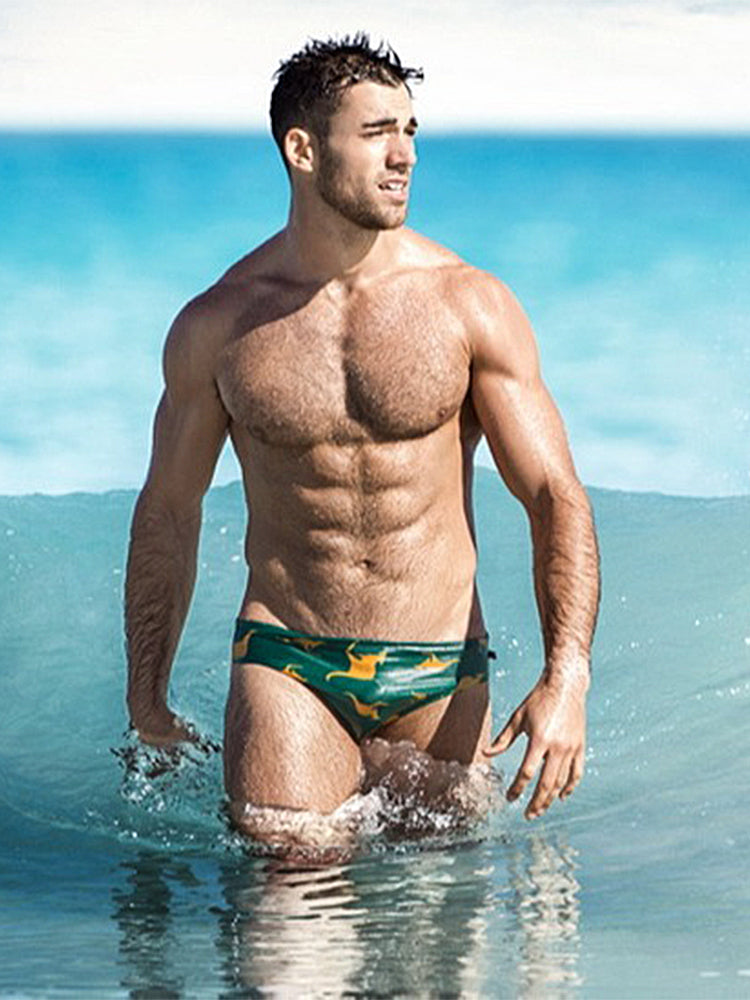 Men's Low-Rise Stylish Print Swim Briefs | dmunderwear detail image 1