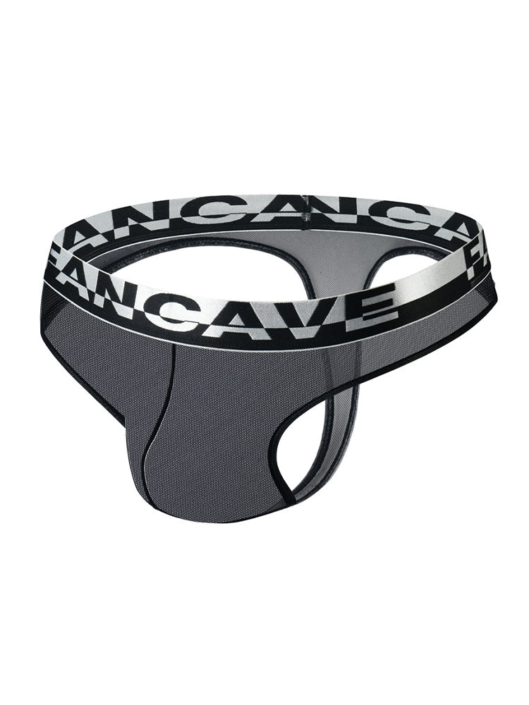 Men's Mesh Fabric Moisture-Wicking Breathable Thongs | dmunderwear detail image 1