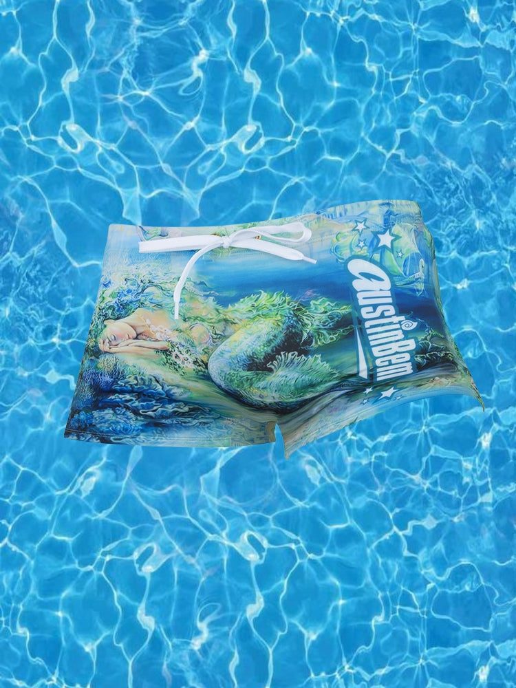Men's Odor-Control Tagless & Seamless Stretch Fit Swim Trunks | dmunderwear detail image 1