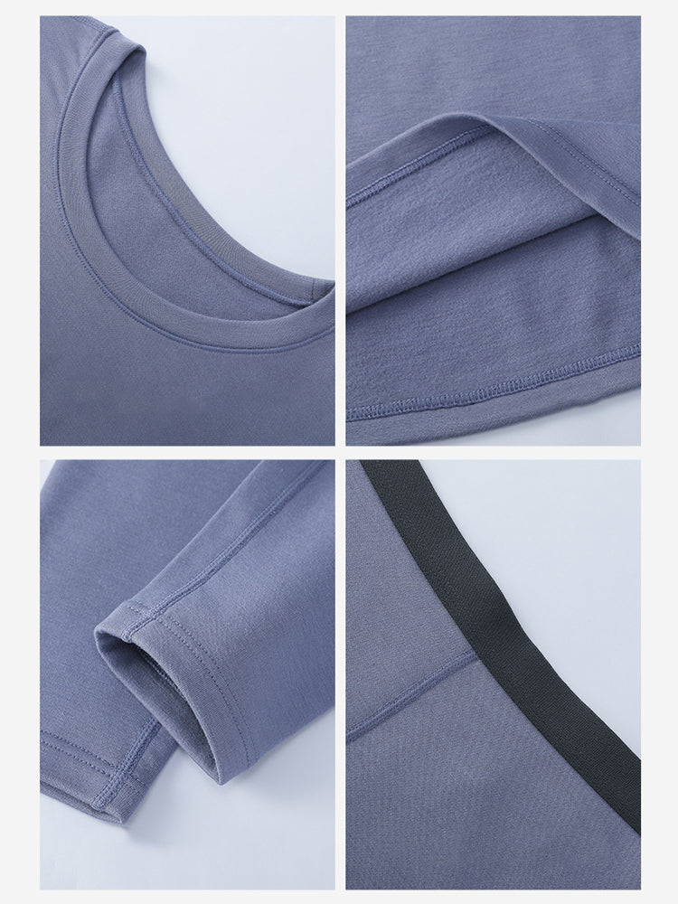 Men's Odor-Resistant Heat-Generating Fleece-Lined Base Layer Thermal Sets | dmunderwear detail image 10