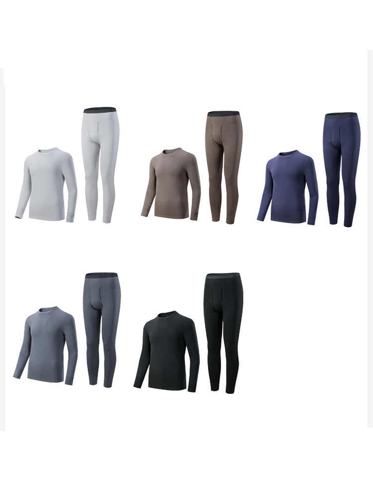 Men's Odor-Resistant Heat-Generating Fleece-Lined Base Layer Thermal Sets | dmunderwear detail image 11