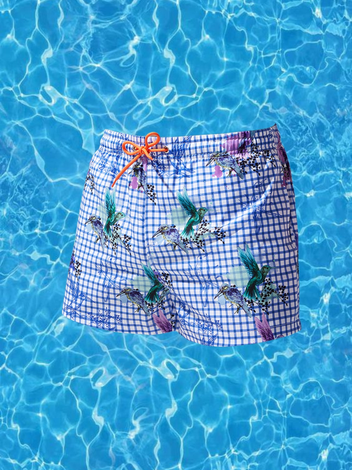 Men's Plaid Patterned Lightweight & Airy Sporty Cut Board Shorts | dmunderwear detail image 1