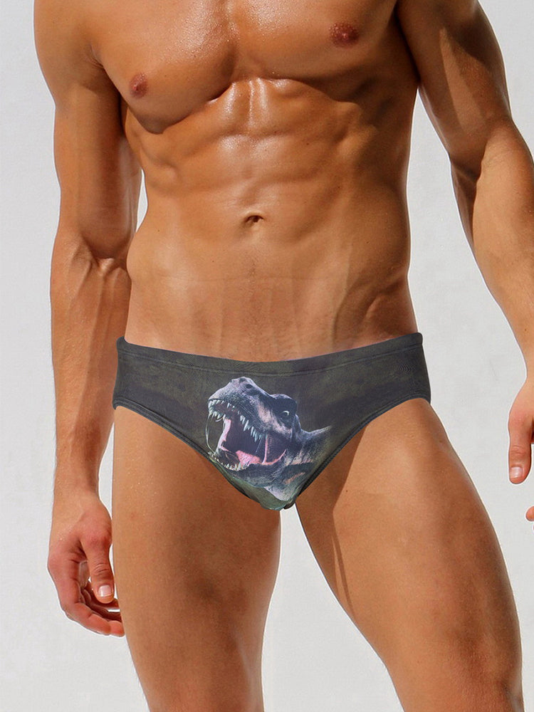 Men's Seamless Comfort Low-Rise Fashionable Graphic Swim Briefs | dmunderwear detail image 10