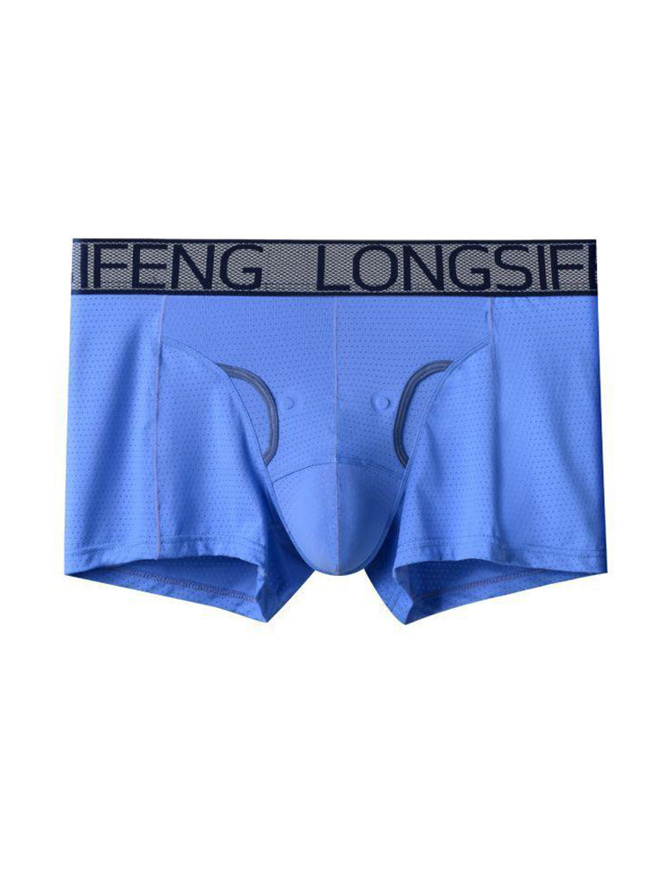 Men's Sexy Breathable Elastic Separated Pouch Trunks | dmunderwear detail image 1