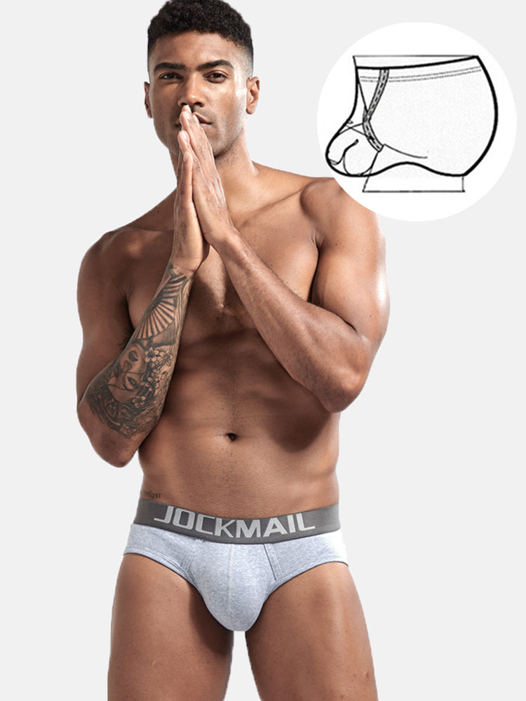 2 Pack Men's Sexy Cotton Support Contour Pouch Briefs | dmunderwear detail image 1