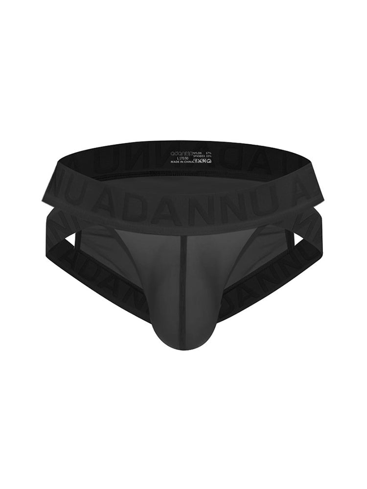 Men's Sheer Double Strap Sexy Bikini | dmunderwear detail image 1