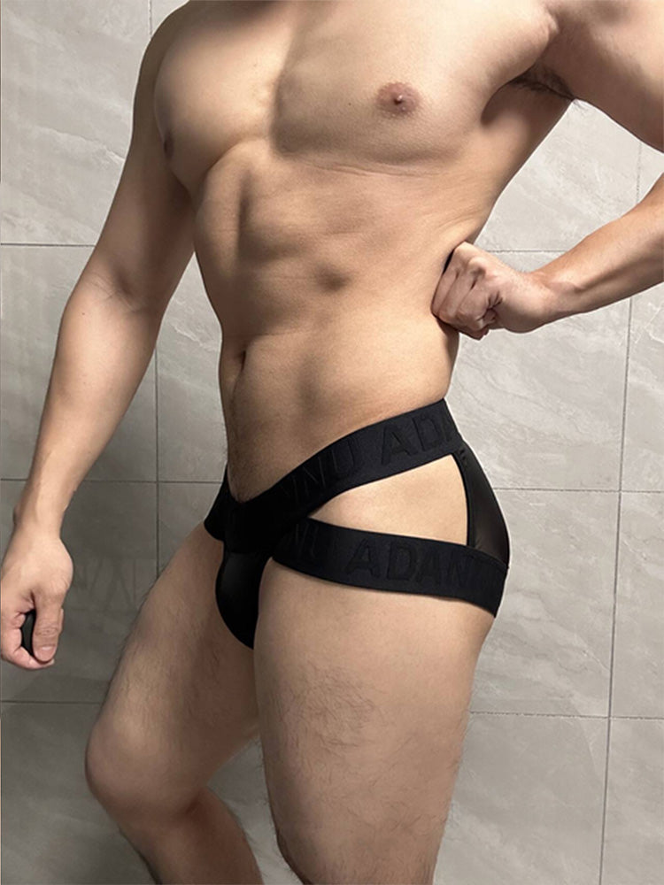 Men's Sheer Double Strap Sexy Bikini | dmunderwear detail image 5