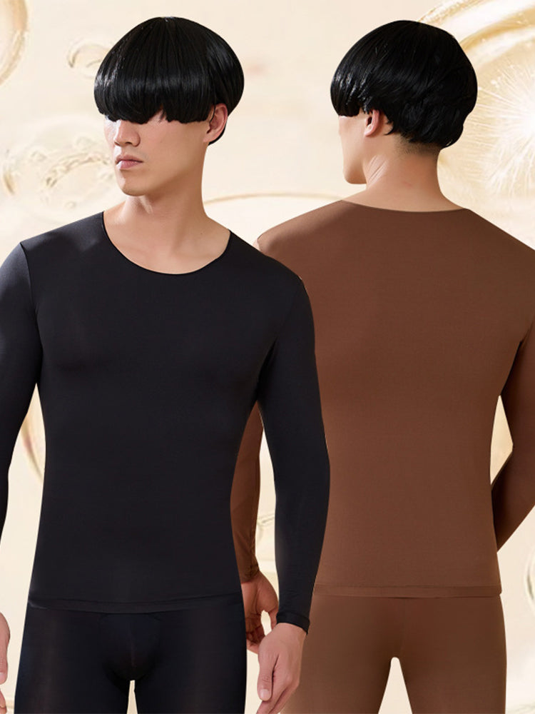 Men's Skin-Friendly Ultra-Thin High-Elastic Anti-Static Thermal Base Layer Tops & Bottoms | dmunderwear detail image 1