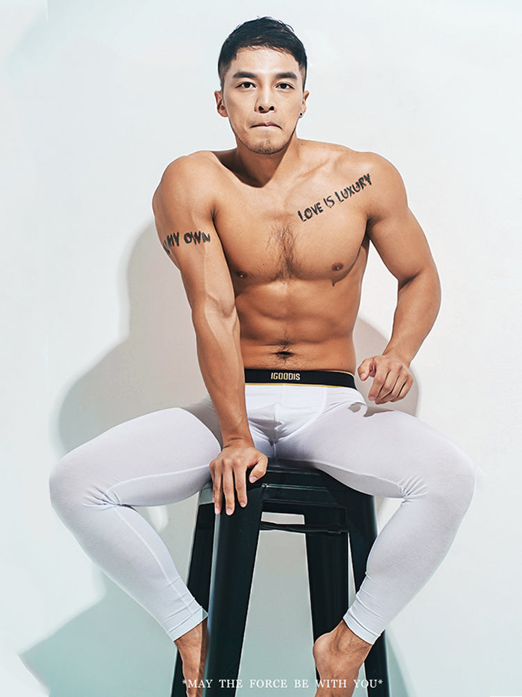 Men's Sleep-Ready Ultra-Soft Thin Modal Stretchy Thermal Bottoms | dmunderwear detail image 3
