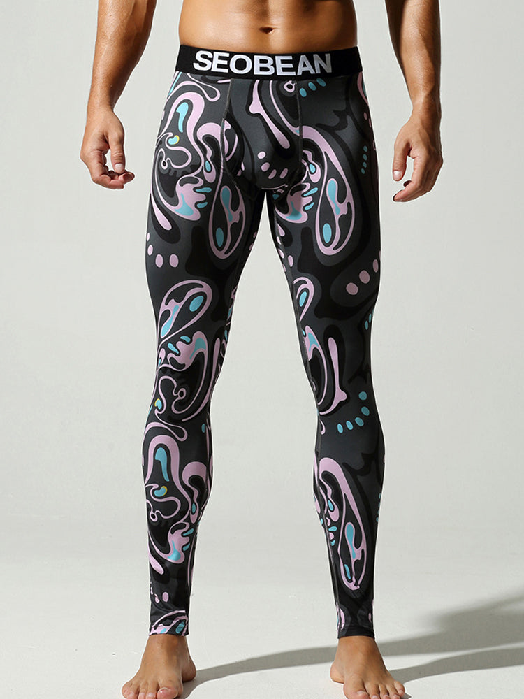 Men's Snug-Fit Fashion Graphic Low-Rise Slim-Fit Enhancing Support Thermal Bottoms | dmunderwear variant image