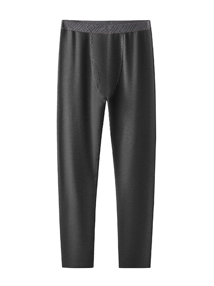 Men's Solid Color Double-Layer Bamboo Fiber Thermal Bottoms | dmunderwear variant image