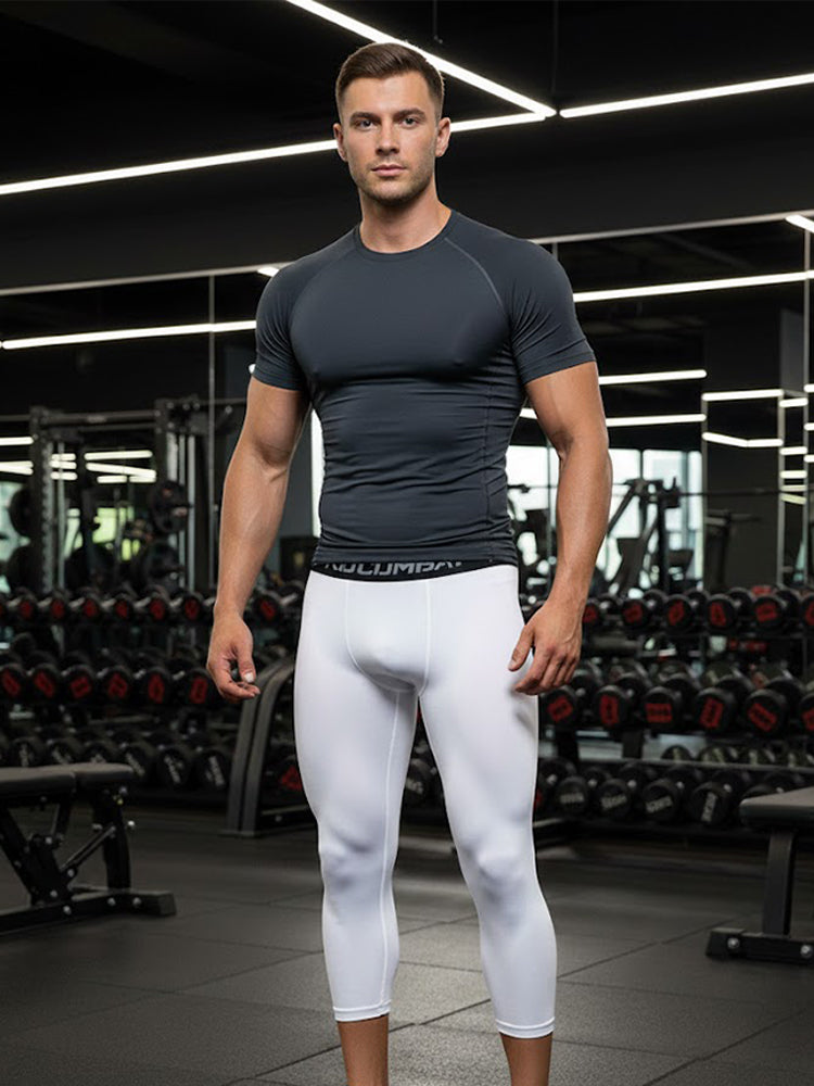 Men's Stretch Waistband Comfort-Fit Sports Protection Activewear Tights | dmunderwear detail image 1