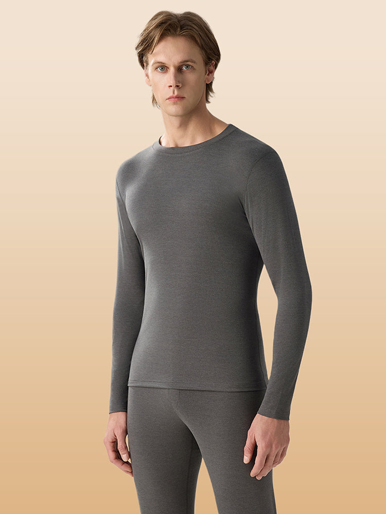 Men's Ultra-Soft Modal Second-Skin Warm-Touch Solid Color Cozy Thermal Sets | dmunderwear detail image 7