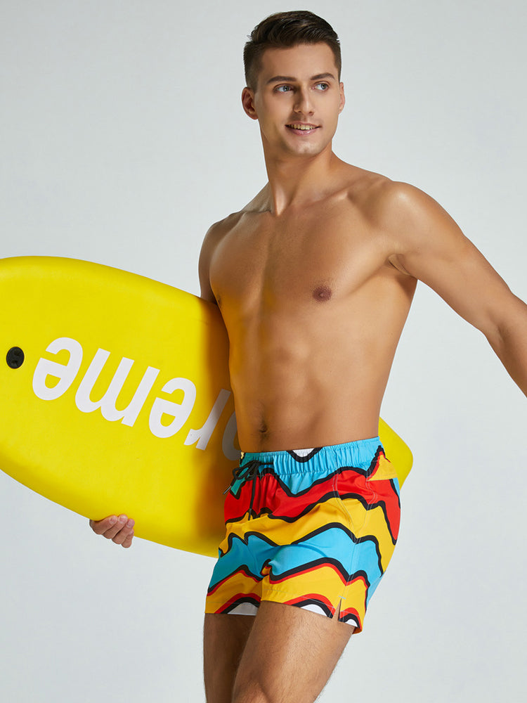 Men's Vibrant Graphic Odor-Control Comfy Waistband Casual Board Shorts | dmunderwear detail image 1