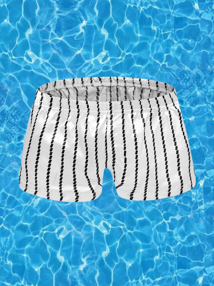 Men's Vintage Striped Moisture-Wicking Casual Board Shorts | dmunderwear detail image 1