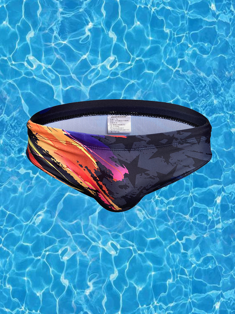 Men's Youth Training Fashion Print Swim Brief | dmunderwear detail image 1