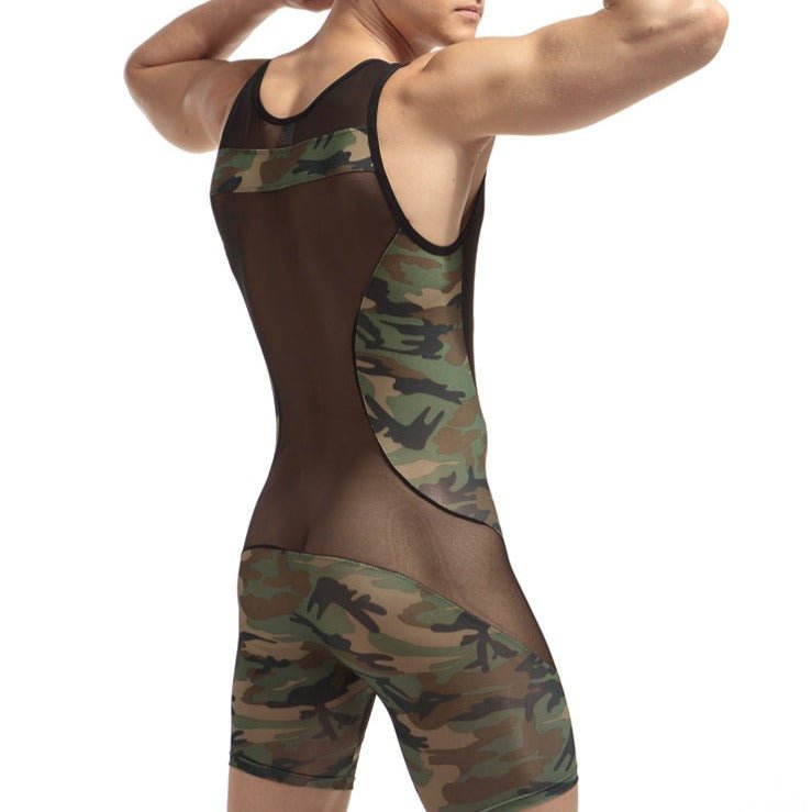 Mesh Camo Bodysuit | dmunderwear detail image 4