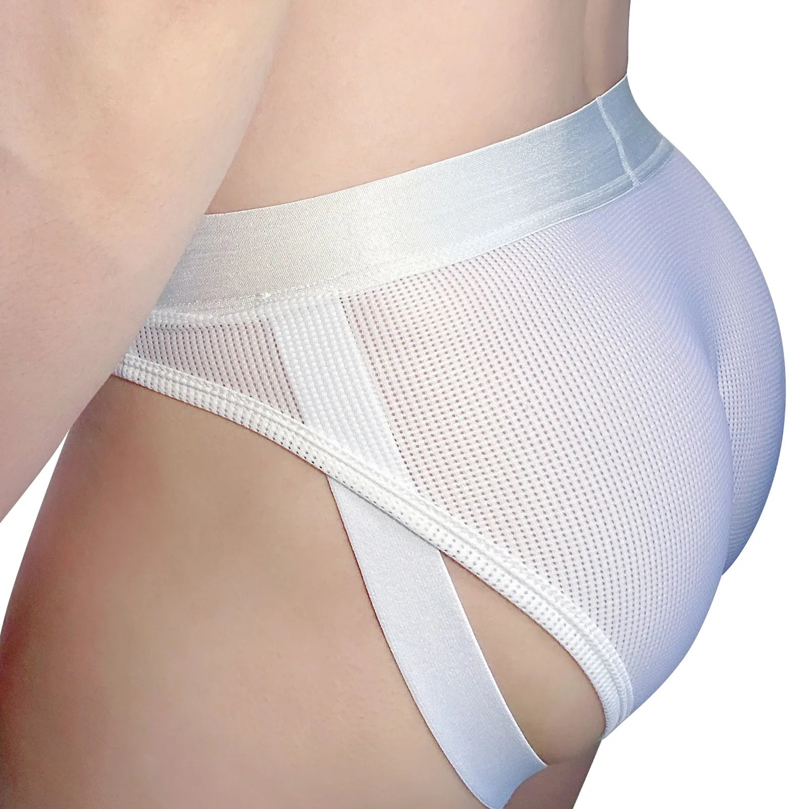 Mesh Hybrid Jockstrap Briefs | dmunderwear detail image 1