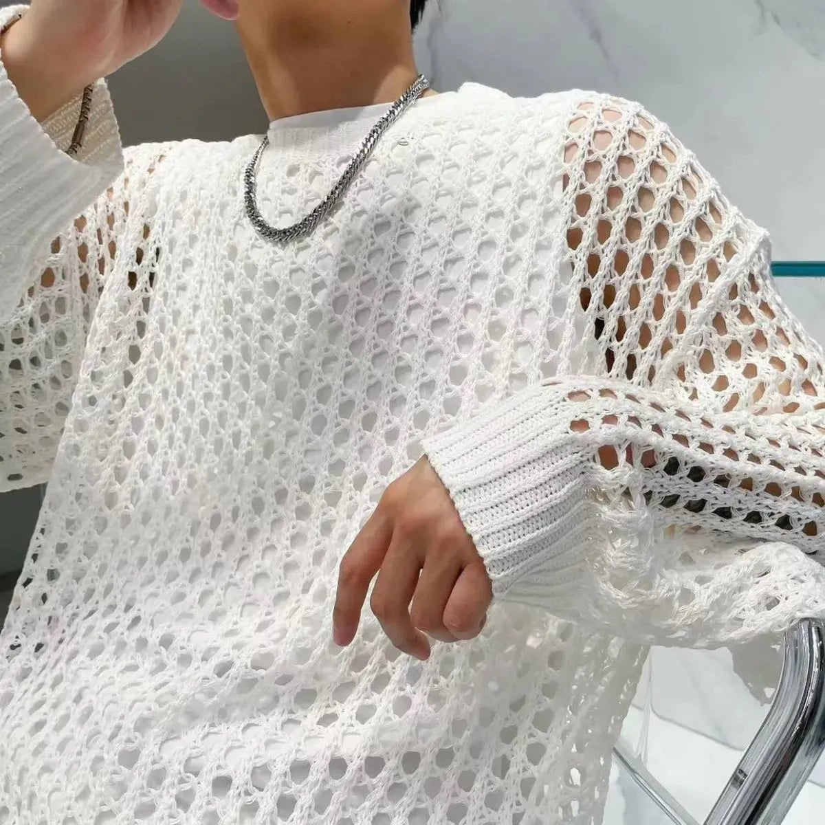 Mesh Knit Sweater | dmunderwear variant image