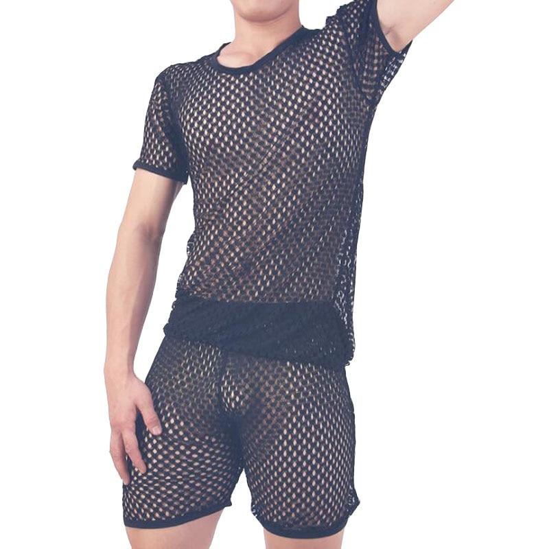 Mesh Pajamas (Top + Bottom) | dmunderwear detail image 1
