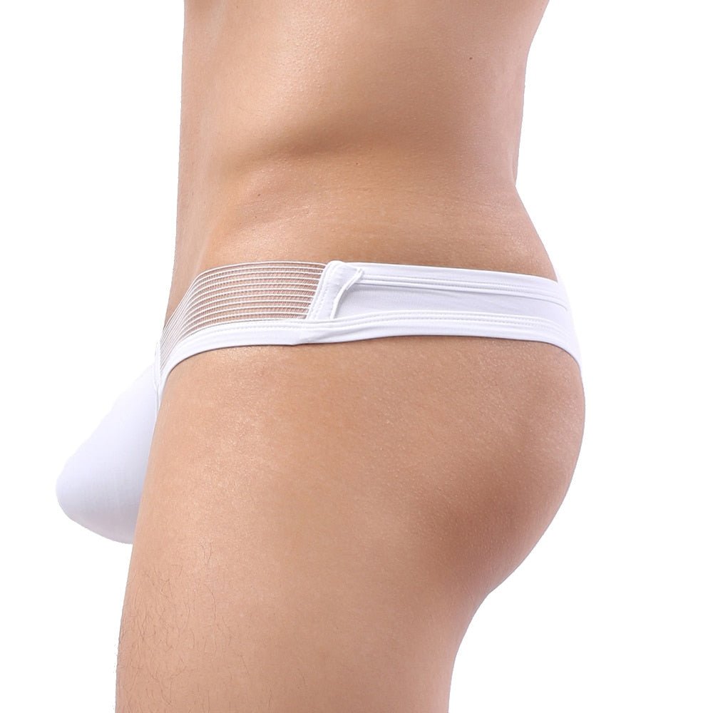 Mesh Topped V-Thong | dmunderwear detail image 2