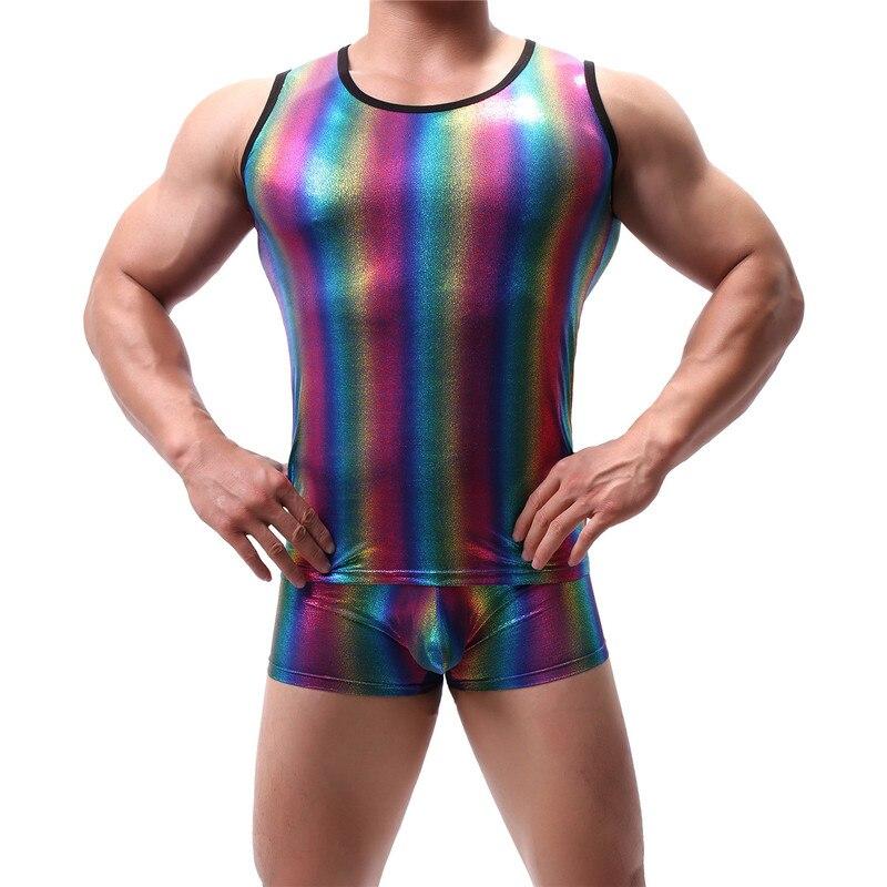 Metallic Rainbow Tanktop + Boxers | dmunderwear detail image 1