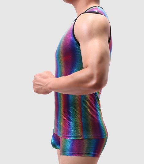 Metallic Rainbow Tanktop + Boxers | dmunderwear detail image 5
