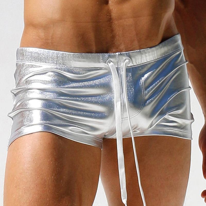 ORVLS Metallic Square Cut Swim Trunks | dmunderwear detail image 1