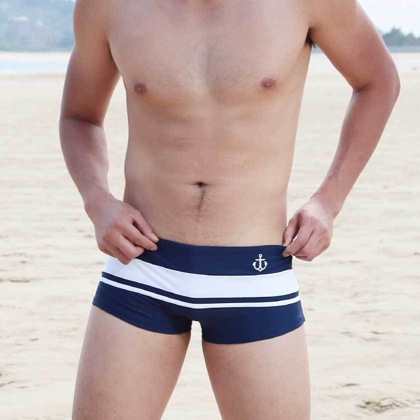 Nautical Stripe Swim Trunks | dmunderwear detail image 1