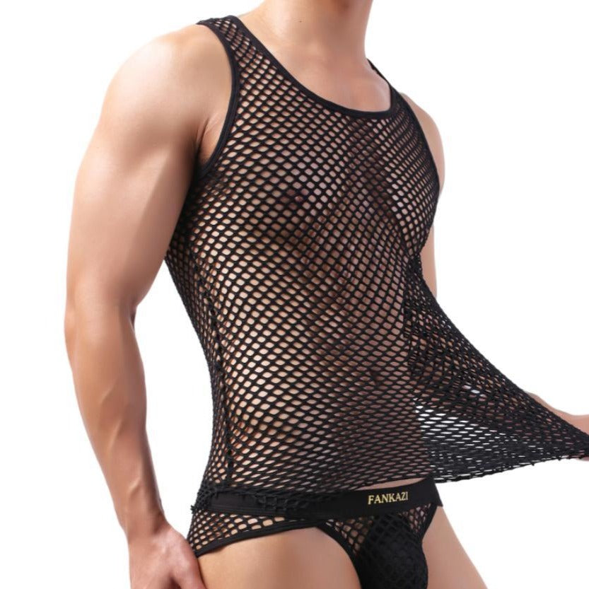 Nightlife Fishnet Tank | dmunderwear detail image 1
