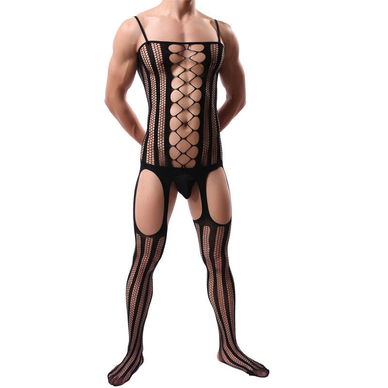 Own Your Sissy Fishnet Lingerie For Men | dmunderwear detail image 1