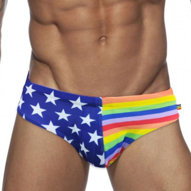 ORVLS Patriotic Rainbow Swim Briefs | dmunderwear variant image