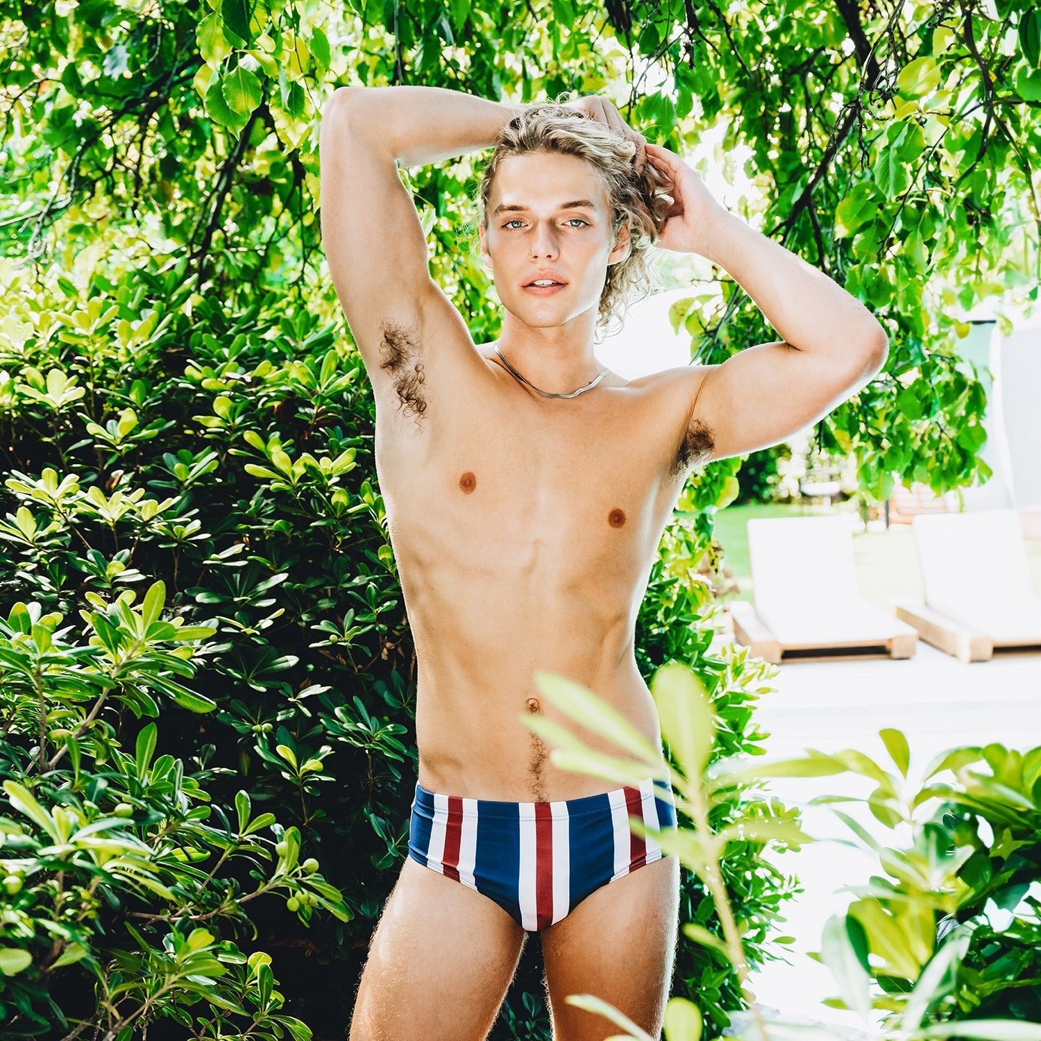 Patriotic Striped Swim Briefs | dmunderwear variant image