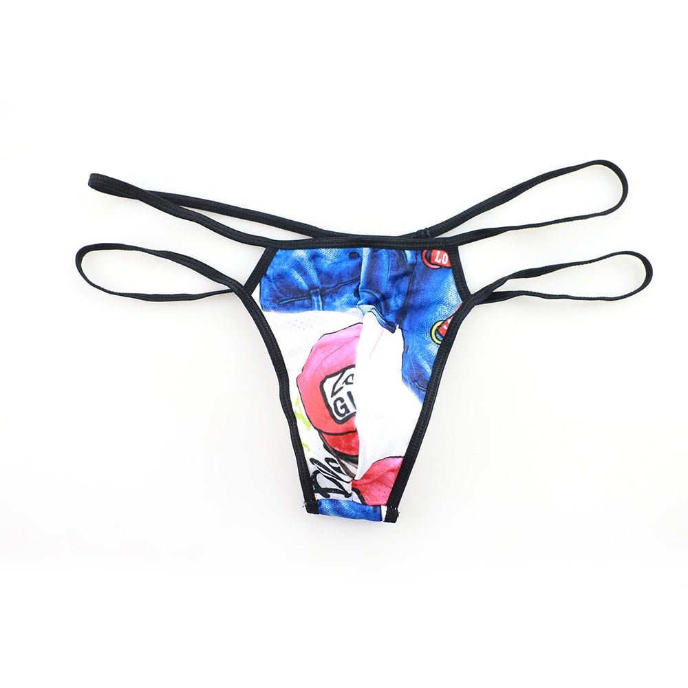 ORVLS Patterned No Show Thong | dmunderwear detail image 3