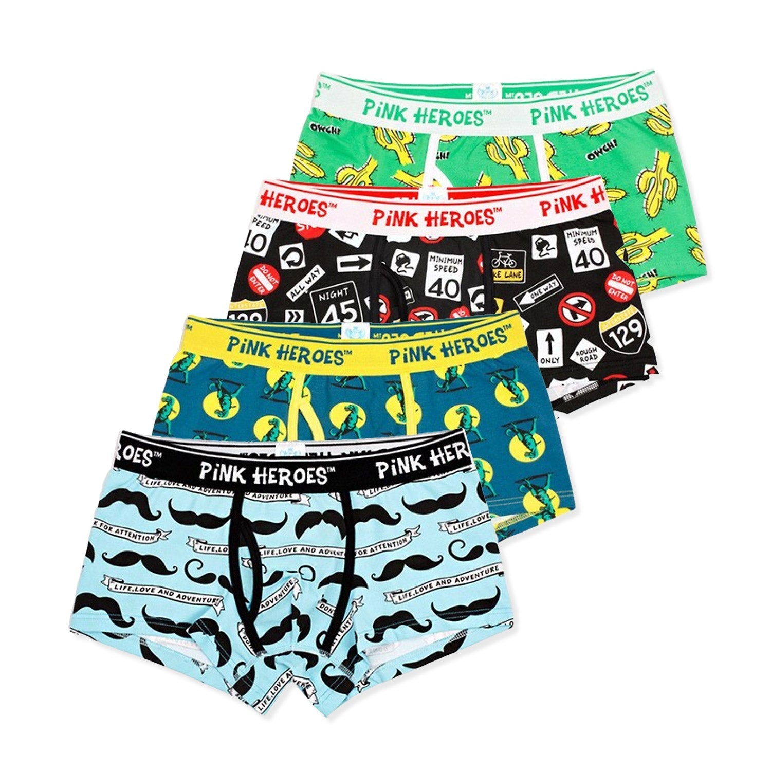 ORVLS Pink Hero Infographic Boxers 4-Pack | dmunderwear variant image