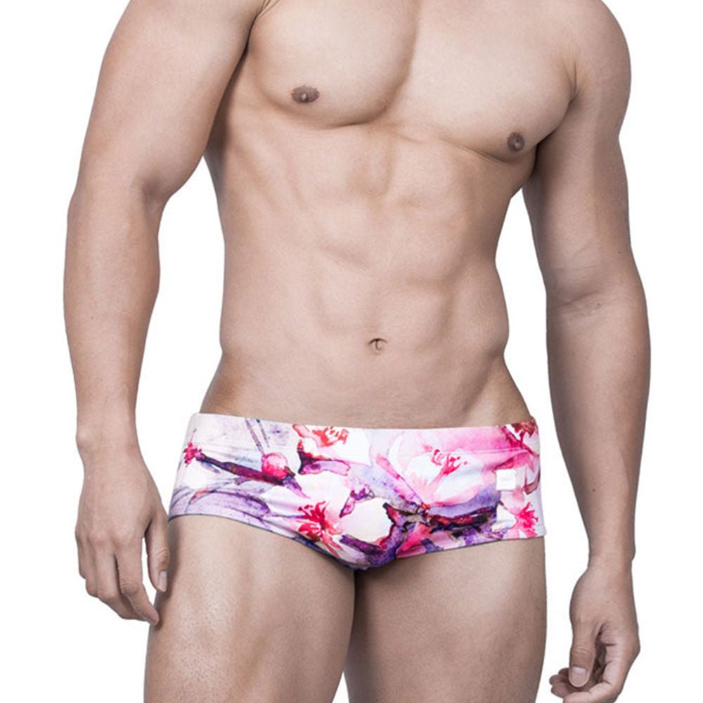 Pink Splatter Swim Briefs | dmunderwear detail image 1