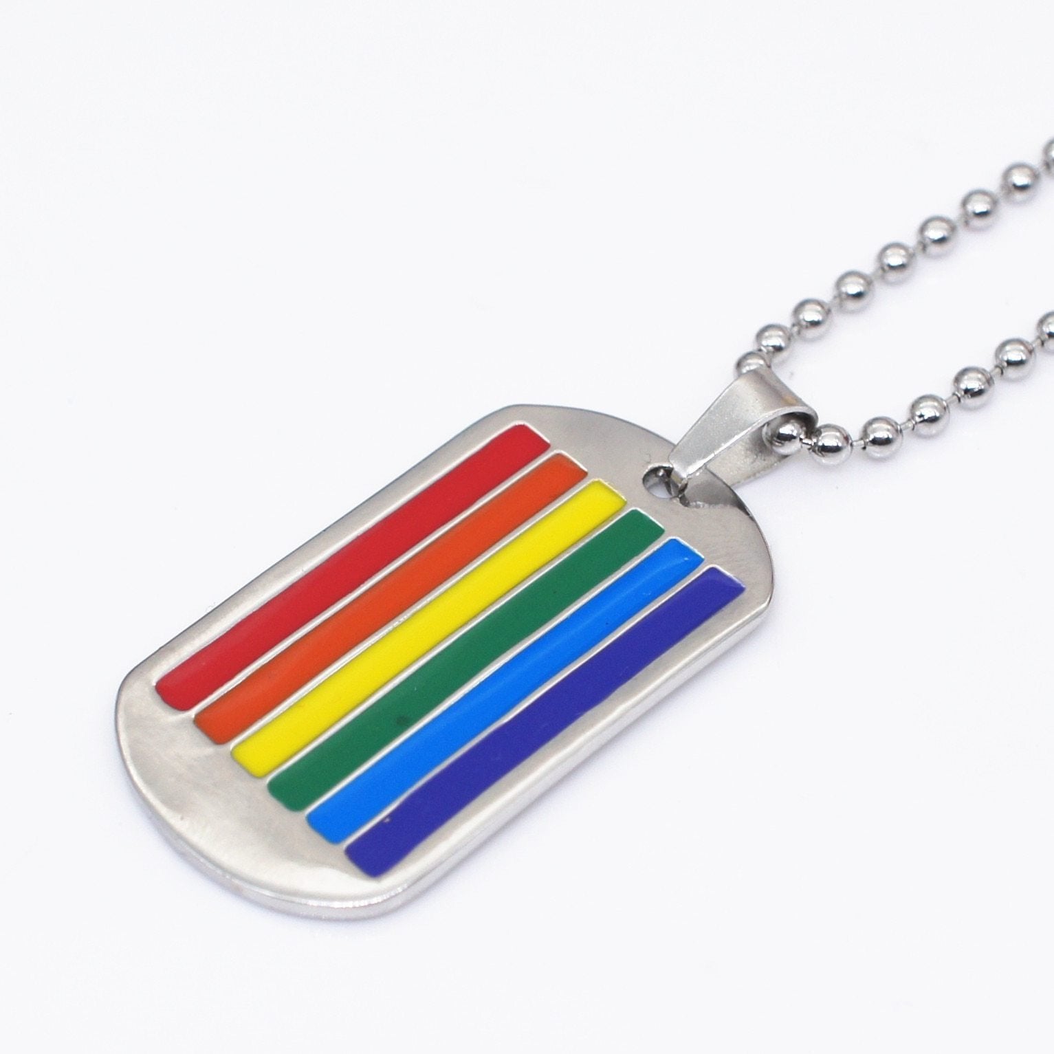 Pride Flag Dog Tags Necklace | dmunderwear product image 1